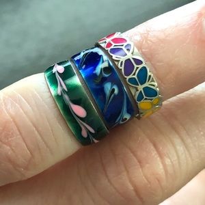 Set of colorful toe rings